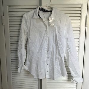 Brand new white button down with sparkly buttons